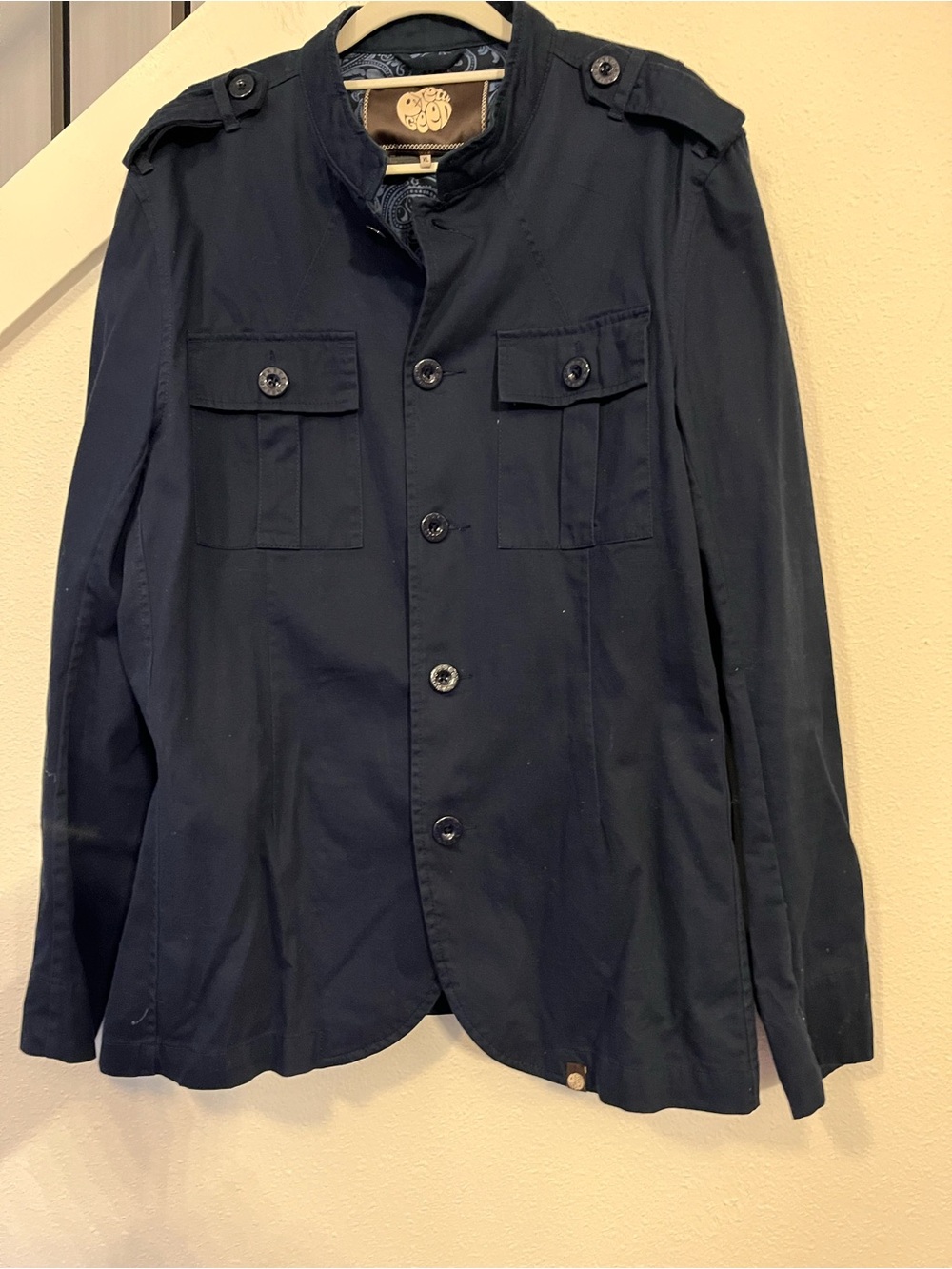 Pretty Green Navy Military Field Jacket